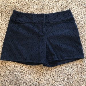 The Limited navy eyelet dress shorts
